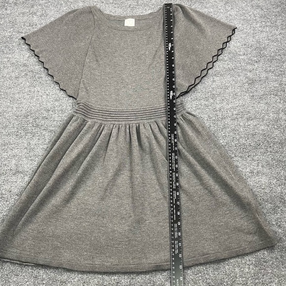 Ella Moss Dress Womens 14 Grey Sweater Knit Short Flutter Sleeve Rayon Blend - Picture 6 of 11